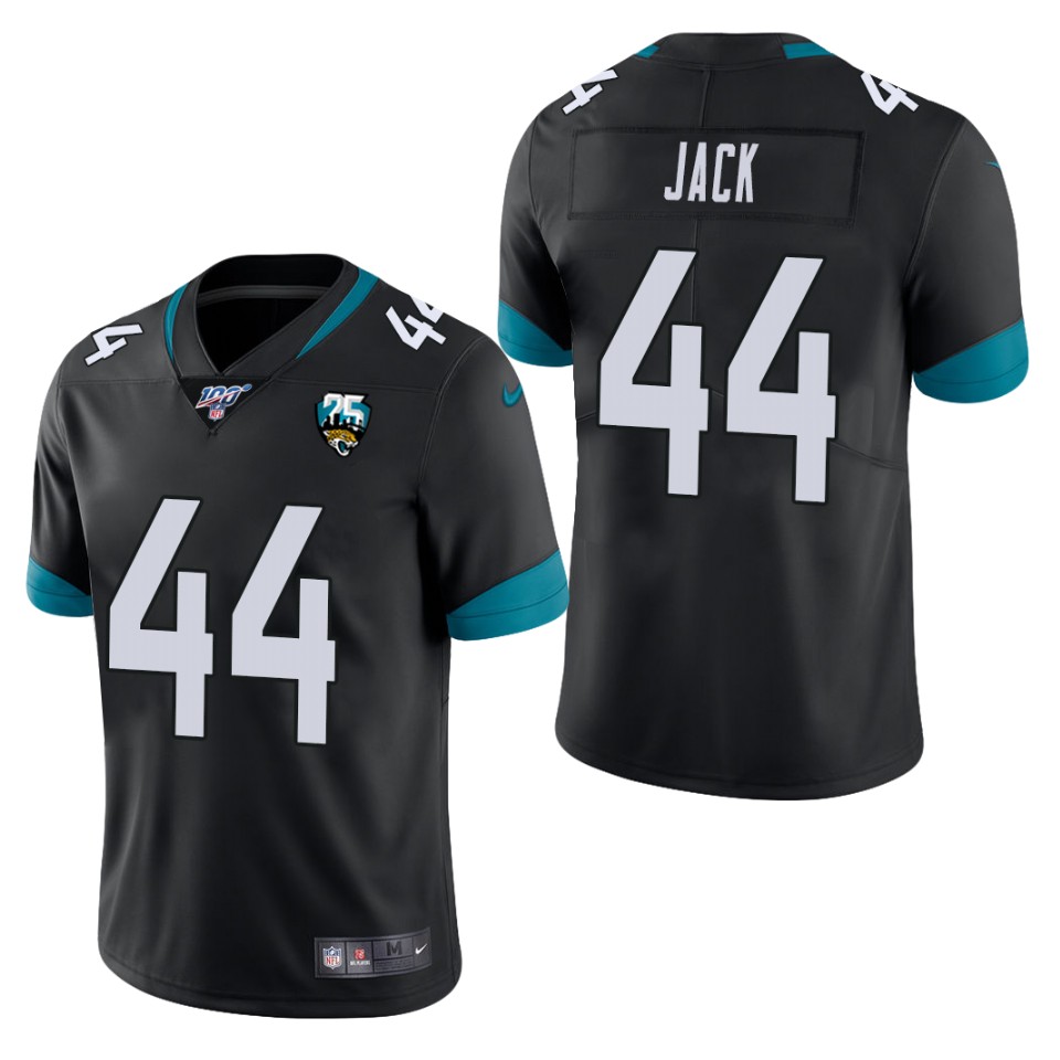 Cheap Men Nike Jacksonville Jaguars 44 Myles Jack Black 25th Anniversary Vapor Limited Stitched NFL 100th Season Jersey